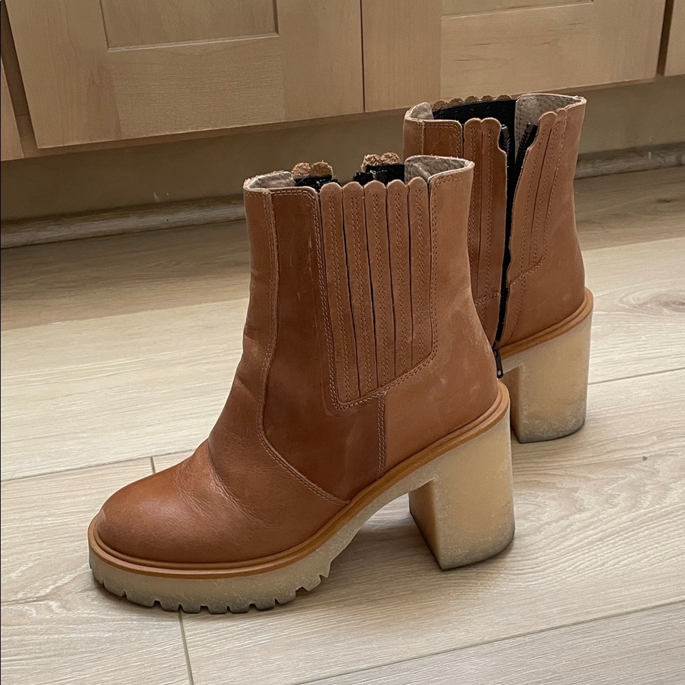 Free People Brown Heeled Boots (James Chelsea)